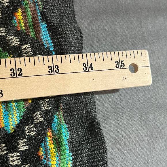 Signature Studio Cardigan Sweater Womens 1X Green Knit Southwestern Aztec Boho - Picture 7 of 8